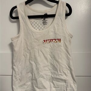 Surf Style Off-White Cotton Tank